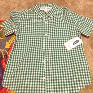 Boys 5/6 plaid button up